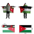 Palestine national flag hooded body cape with sleeves, 90x150cm polyester fan gear - Jordan - Regular Sleeve Style