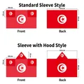 Size chart for 90x150cm hooded sleeve Tunisia flag body cape for world cup fans - Tunisia - Regular Sleeve Style