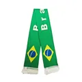 Offizieller Brasilien-Fan-Schal mit weißen Fransen und kräftigem Flaggen-Aufdruck - Grüner Bra Buchstabe Stil (Brasilien Fanschal-2)
