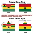 Ghana flag wearable body flag with sleeves 150x90cm size chart and style comparison - Ghana - Regular Sleeve Style
