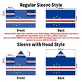 Cape Verde flag body cape with sleeves and hood, 90x150cm size chart for sports fans - Cape Verde - Regular Sleeve Style