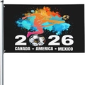 2026 World Cup soccer flag featuring Canada America Mexico in black splash design - Dynamic Splash Player Silhouette Black (Style 5) / 90x150cm