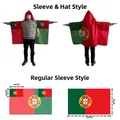 Portugal 90x150cm fan body flag cape in hooded and regular sleeve styles - Portugal - Regular Sleeve Style