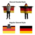 German flag wearable cape body flag 150x90cm in hooded and regular sleeve styles - Germany - Regular Sleeve Style