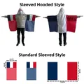 Polyester 90x150cm body flag cape with hooded and regular sleeve style options - France - Regular Sleeve Style