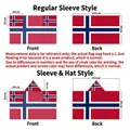 Norway flag body cape with sleeves and hooded options, size 150x90cm for sport fans - Norway - Regular Sleeve Style
