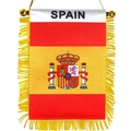 Spanien Fanschal mit gelben Quasten und Spain Text für die Fußball Weltmeisterschaft - Spanien Auto-Hängeflagge (8x12cm)