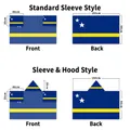 Size guide for Curacao flag body cape in regular and hooded styles, 90x150cm dimensions - Curacao - Regular Sleeve Style
