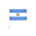 Argentina car window flag with blue white stripes and Sol de Mayo sun for world cup fans - Argentina Car Window Flag 30x45cm (With Flagpole)