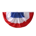 Pleated half-circle fan bunting flag with red, white, and blue stripes for festive decor - France Fan-Shaped Bunting Flag 60x120cm