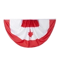 Canada World Cup fan bunting flag featuring red maple leaf and metal grommets - Canada Fan-Shaped Bunting