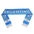 Argentina football fan scarf in light blue and white with tassels and ARGENTINA text - Argentina Fan Scarf (Custom Satin/Elastic Fabric)