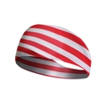 Breathable red and white striped athletic headband for yoga and fitness training - One Size / Red White Alternating Stripes Style (Style 13)