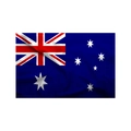 Detail of the Australian flag with natural fabric texture and vivid colors on white backdrop - Australia