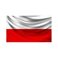 Close-up of a 3x5ft Poland flag made of silky polyester with smooth wave texture - Poland Landmark