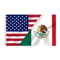 Dettaglio bandiera ibrida USA Messico con occhielli in metallo per la Coppa del Mondo 2026 - Bandiera Combinata USA e Messico / 90*150CM