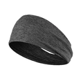 Deep gray textured sports headband for running and yoga moisture-wicking stretch band - One Size / Dark Grey Heather Style (Style 22)