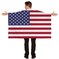 Lightweight USA flag cape shawl for sports fans and celebrations made of polyester - USA Flag (90*150cm-No Hood)
