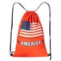 Orange drawstring bag with USA flag and America print for World Cup fans - Drawstring Bag
