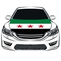 Bandiera elastica per cofano auto con strisce verde-bianco-nero e tre stelle rosse - Bandiera della Siria / 110x150cm