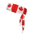 Fascia sportiva Canada con lacci e motivo a foglia d'acero rossa su tessuto traspirante - Fascia Sportiva a Tema Canada