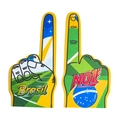 Detailansicht der Brasilien EVA-Schaumstoff-Finger mit No.1-Logo und Brasil-Aufdruck - Brasilien (Brasil Rasen NR. 1 Flagge)
