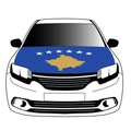 Elastic car hood cover with Kosovo flag design for football tournament car decoration - Kosovo Flag / 110x150cm
