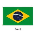 Nationale vlag van Brazilië van polyester met twee metalen ringen voor eenvoudige ophanging - Brazilië
