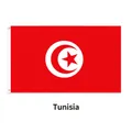 90x150cm Tunisia flag made of polyester with red crescent and star on white circle - Tunisia