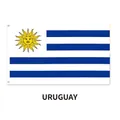 Uruguay national flag 90x150cm made of polyester with dual metal grommets for hanging - Uruguay