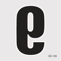 Waterproof temporary tattoo sticker with black letter e design and CE-109 model code - Number 9(CE-109) / 60X60mm