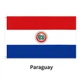 Standard 90x150cm Paraguay flag made of durable polyester with two metal grommets - Paraguay