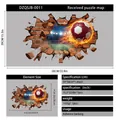 Adesivo murale 3D Coppa del Mondo di calcio con effetto fiamma e base statica - Stile Fuoco Calcio-Autoadesivo (DZQSJB-011)