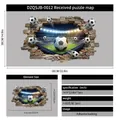 3D soccer ball wall sticker with stadium effect 58x38cm size variant - 38*58cm / Self-Adhesive