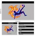 2026 World Cup football wall sticker with neon soccer player and electrostatic design - Static Cling Style (40*60cm)
