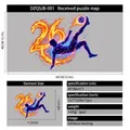 Neon 2026 World Cup soccer wall sticker with silhouette and flame graphic - Self-Adhesive Style (40*60cm)