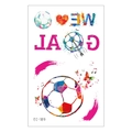 Waterdichte voetbal tatoeage sticker voor kinderen met gekleurde ballen en Goal EC-189 - Artistieke Graffiti Voetbal Met WE GOAL Tekst Stijl (EC-189)