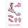 Tijdelijke voetbal tattoos voor meisjes met roze voetbalschoenen en handschoenen - Vrouwenkracht Thema Voetbal Met Uitrusting Stijl (EC-190)