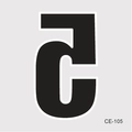 Waterproof temporary tattoo sticker featuring letter a design with white outline style - Number 5(CE-105) / 60X60mm