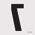 Waterproof temporary number tattoo sticker with black geometric symbol design CE-107 - Number 7(CE-107) / 60X60mm