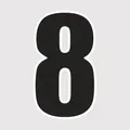 Waterproof temporary number 8 tattoo sticker in black and white for sports events - Number 8(CE-108) / 60X60mm