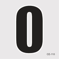 Waterproof number 0 tattoo sticker with white outline and CE-110 code for sports events - Number 0(CE-110) / 60X60mm