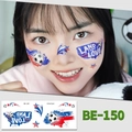 Temporäre USA-Gesichtstattoos mit Land That I Love Text und Fußballmotiven für Fans - USA Thema (BE-150)