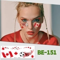 Temporäre Gesichtstattoos mit Kanada-Flagge und Ahornblatt für Fußball-Fans - Kanada Thema (BE-151)