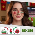 Morocco football face tattoo stickers with flag and athlete silhouette for fans - Morocco Theme (BE-156)