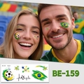 Brazil football theme face tattoo stickers with flag and soccer ball designs, model BE-159 - Brazil Theme (BE-159)