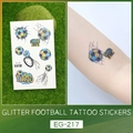 Tatuaggi temporanei di calcio glitterati con motivi sportivi colorati per i bambini - Stile Calcio e Slogan Goal (EG-217)
