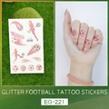 Pink glitter football tattoo sticker with GOAL text and female soccer player for children - Pink Female Player Style (EG-221)