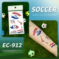 Croatia flag football temporary tattoos set with heart and flag designs for sports fans - Croatia (EC-912)
