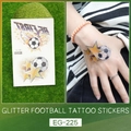Glitter soccer temporary tattoo stickers for kids EG-225 model with sparkling finish - Stars and Dynamic Soccer Style (EG-225)